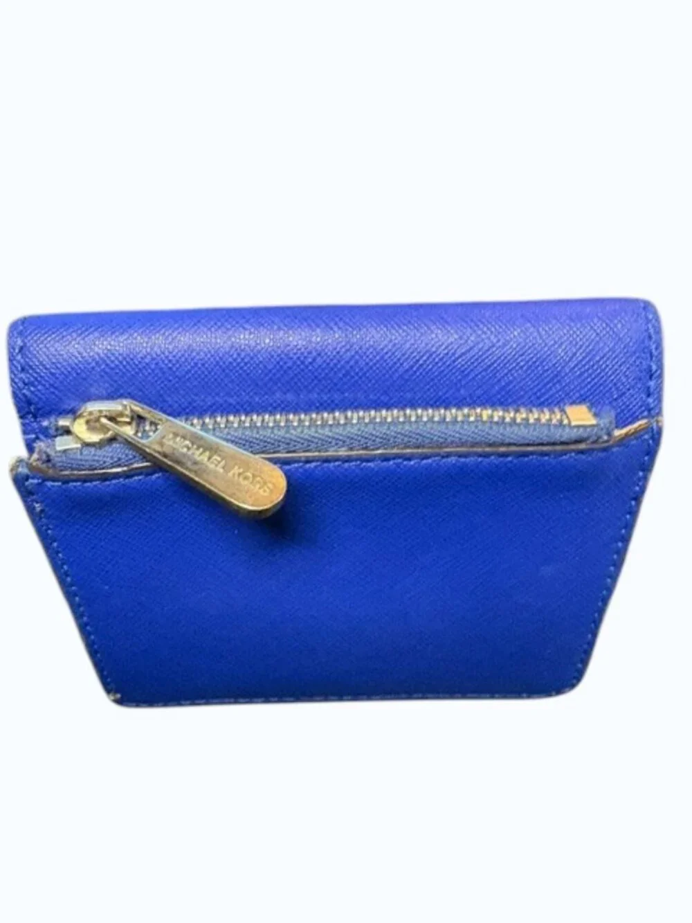 Michael Kors Blue Women's Snap Wallet with Logo, Credit Card Slots